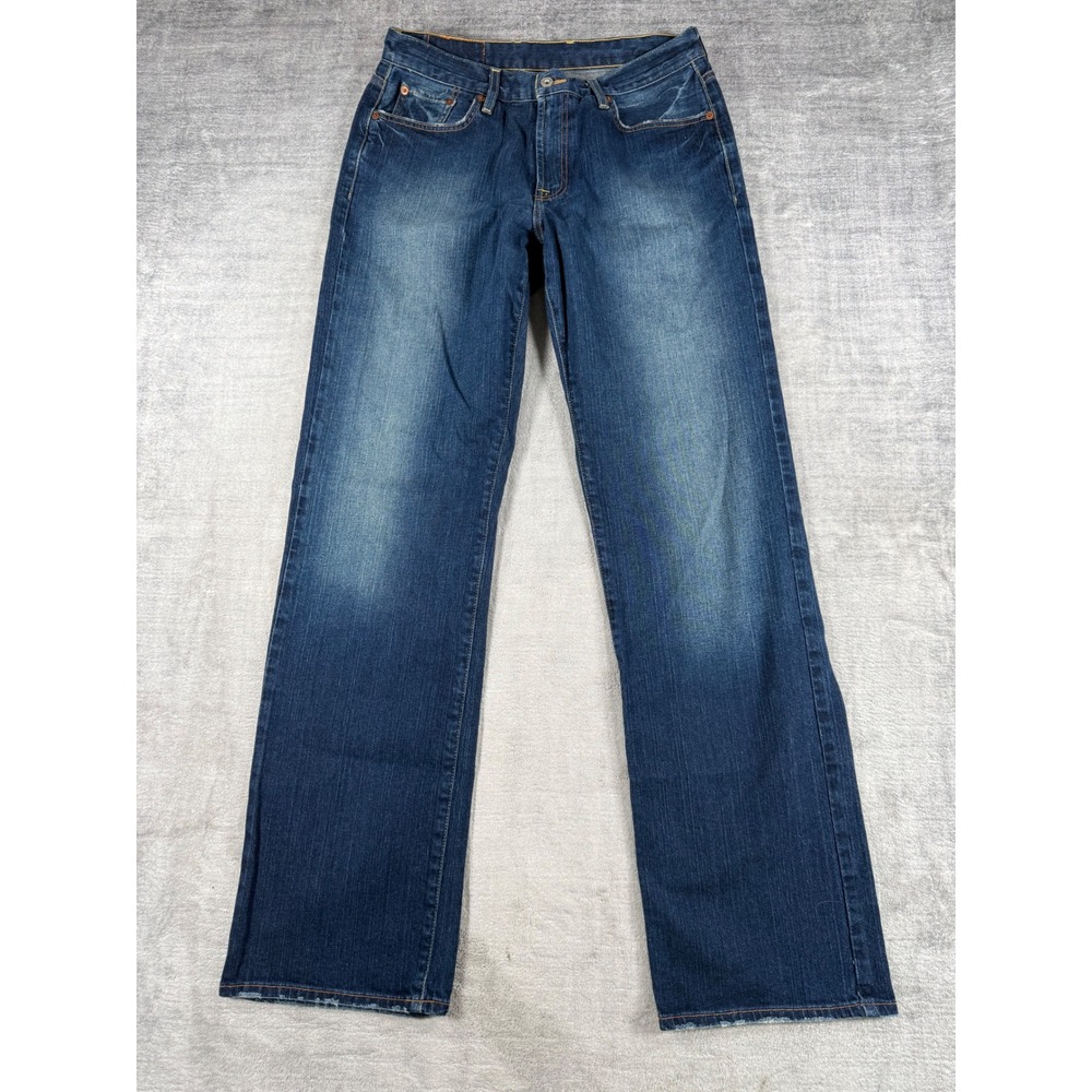 Lucky Brand Jeans Mens 32x34 Blue Denim Vtg Y2K Straight Leg Hipster Dungarees